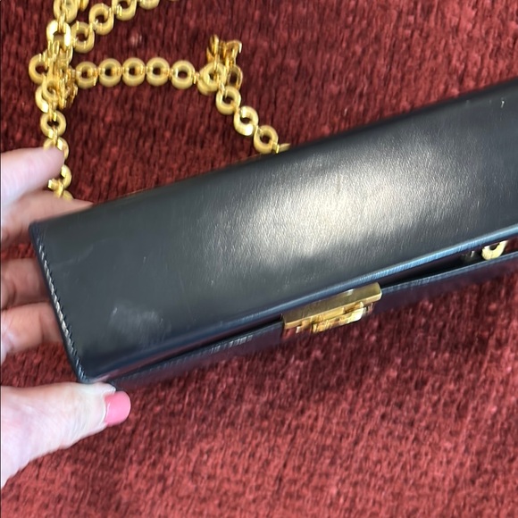 Elegant Ferragamo Blue Leather Chain or Clutch Bag - Picture 5 of 5
